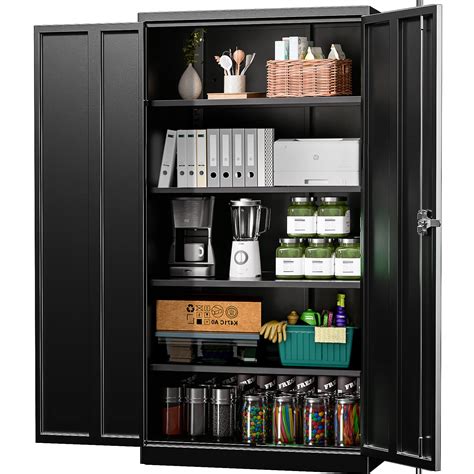 INTERGREAT Black Metal Storage Cabinet Doors, 